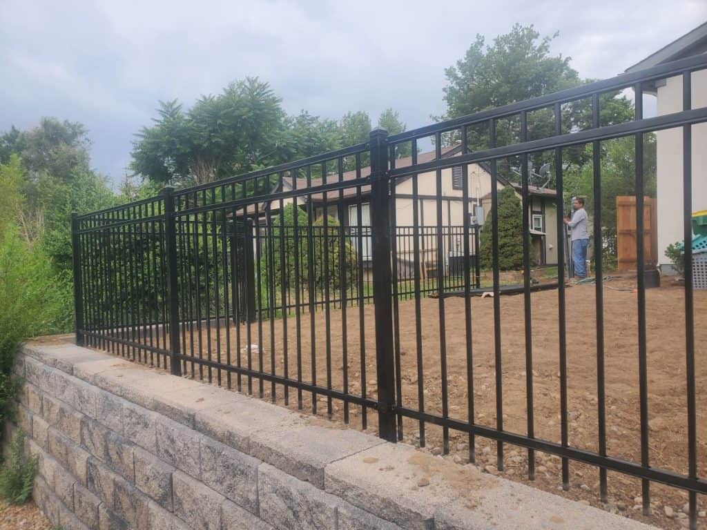 Newly installed iron fence
